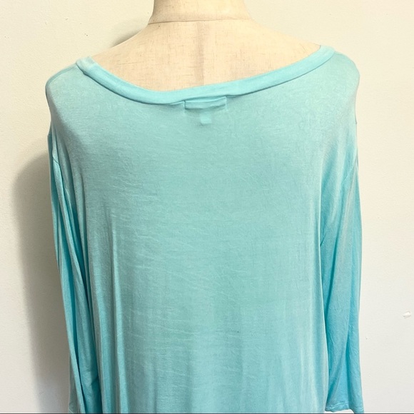 ➕ Simply Southern Teal Blue Knotted Tunic Top Womens Plus Size XXL - Picture 6 of 9